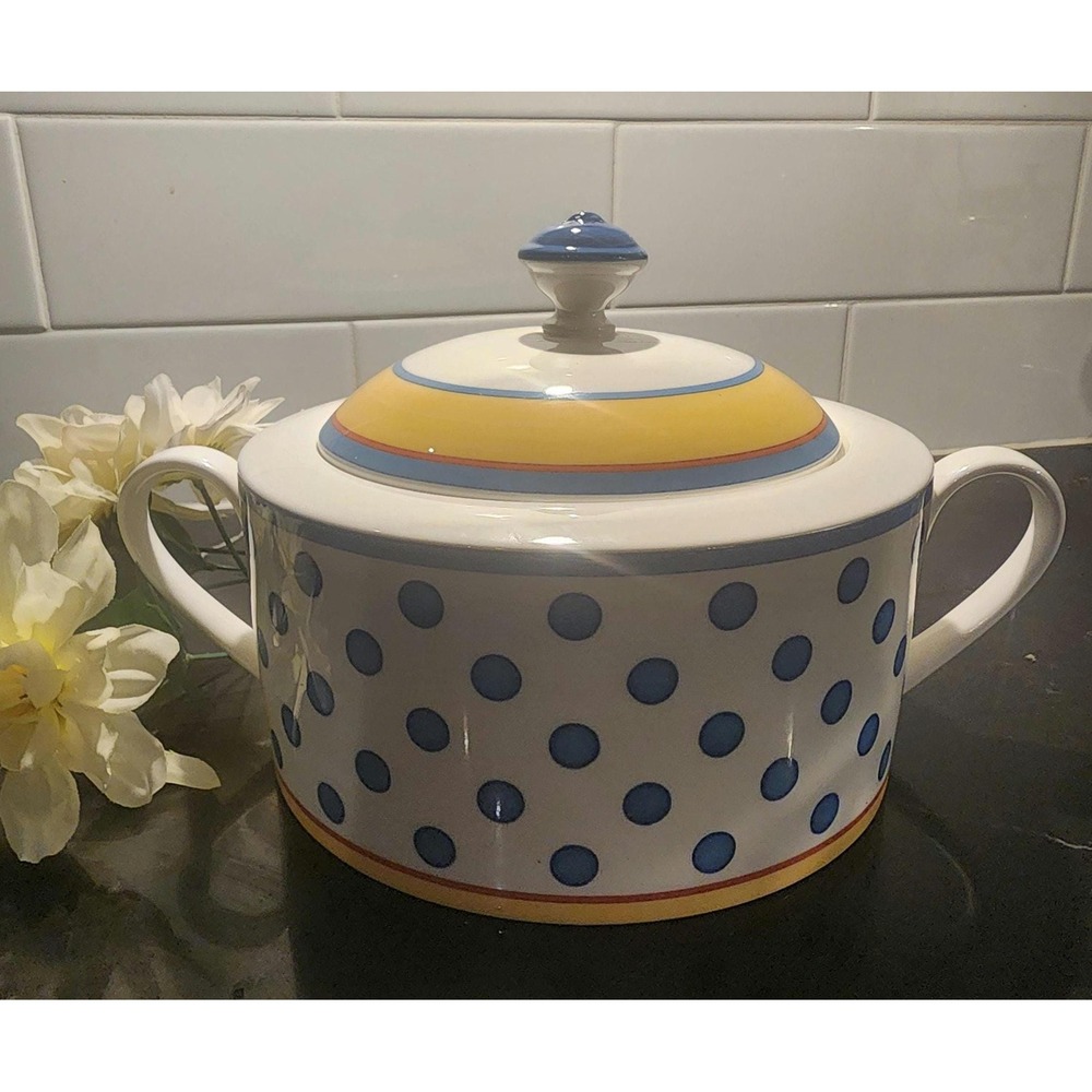 Villeroy & Boch Twist Anna Covered Tureen Polka Dot Fine Vilbo China Bowl